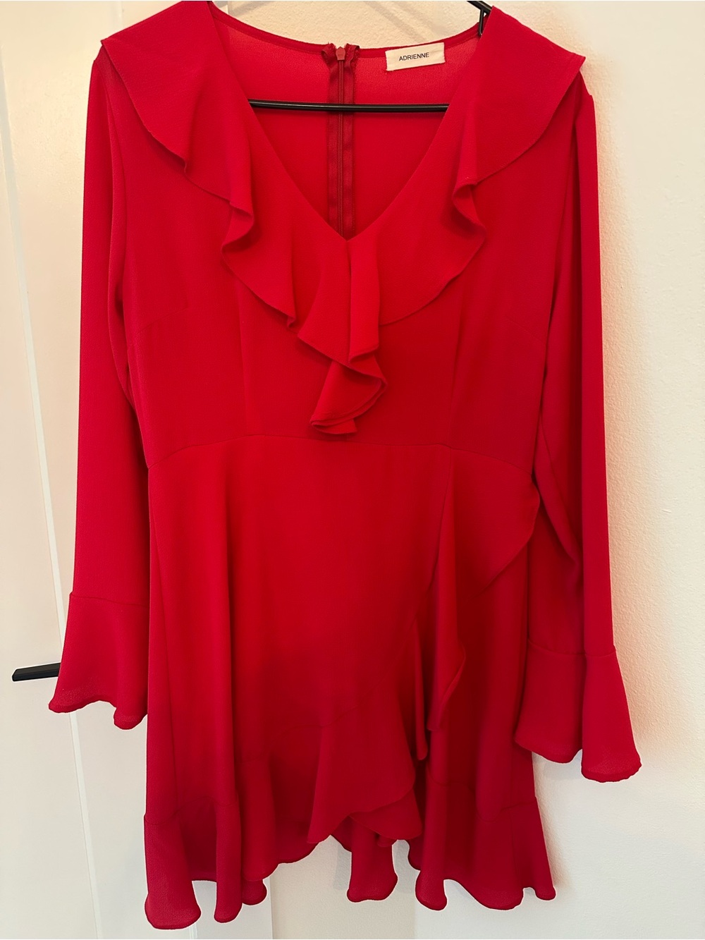 Adrienne Red Ruffle Mini Dress